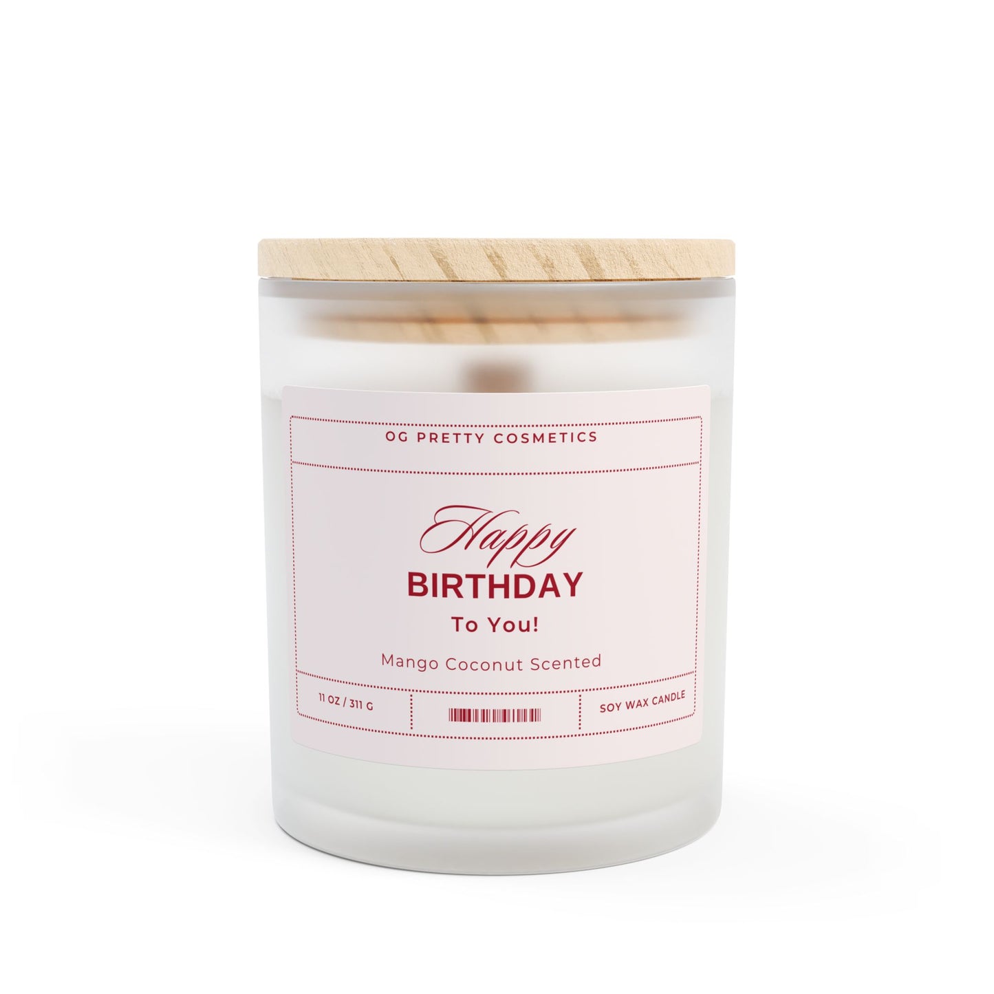 HAPPY BIRTHDAY TO YOU - Frosted Glass Candle, 11oz