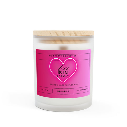 LOVE IS IN THE AIR - Frosted Glass Candle, 11oz